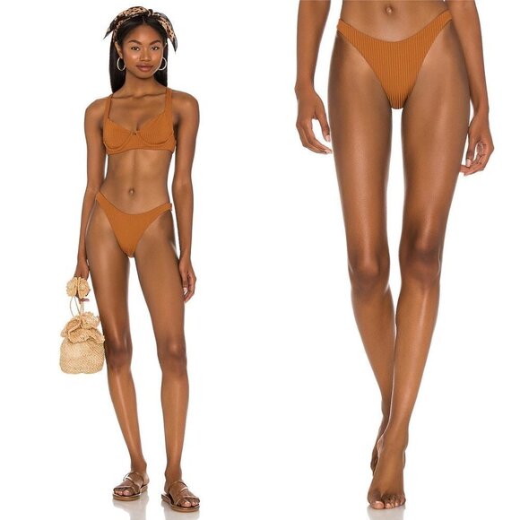 Vitamin A California High-leg Bikini Bottom Thong Size 6 Retail $99 - Picture 1 of 9